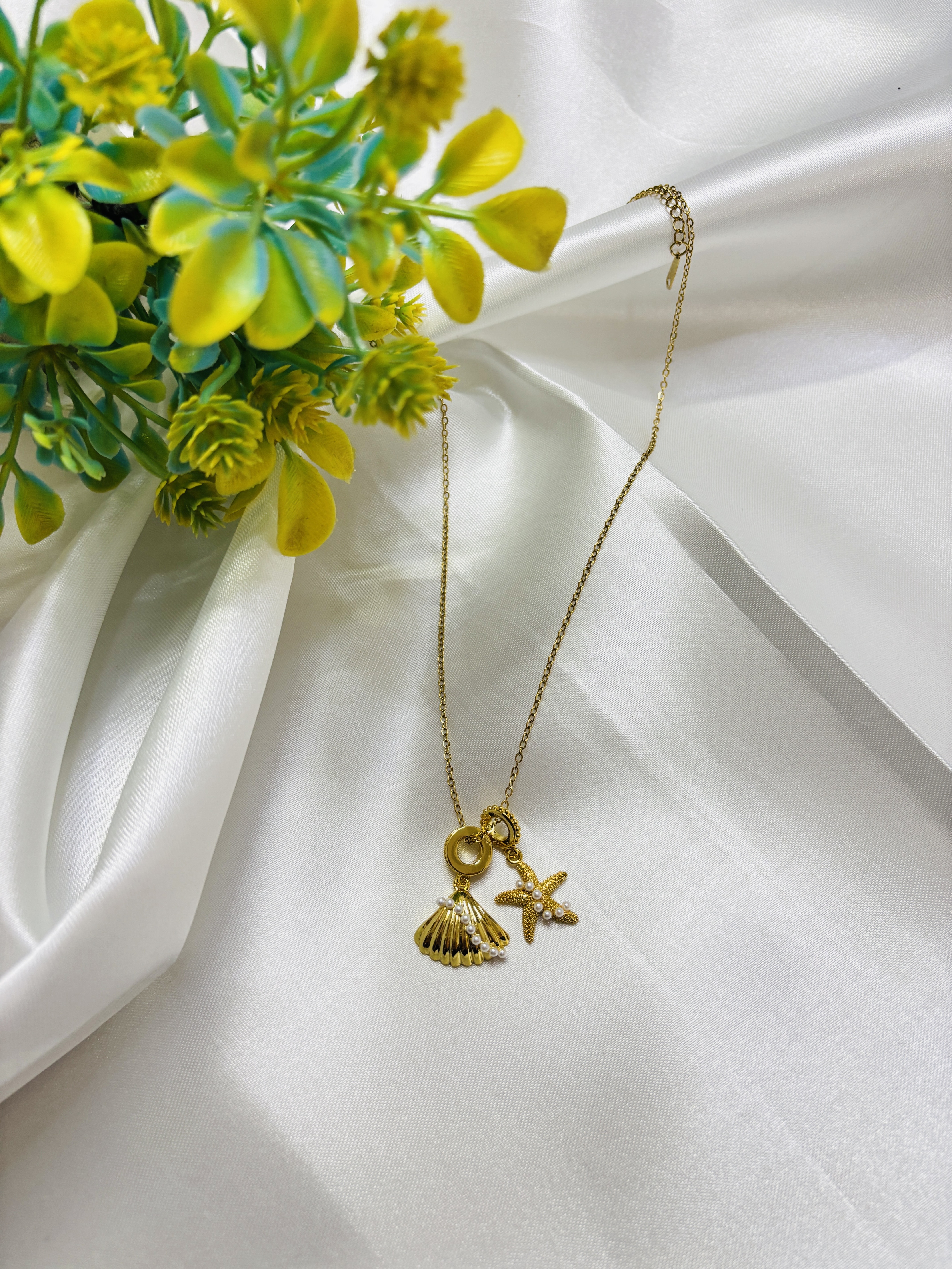 Golden Shore Charm Necklace