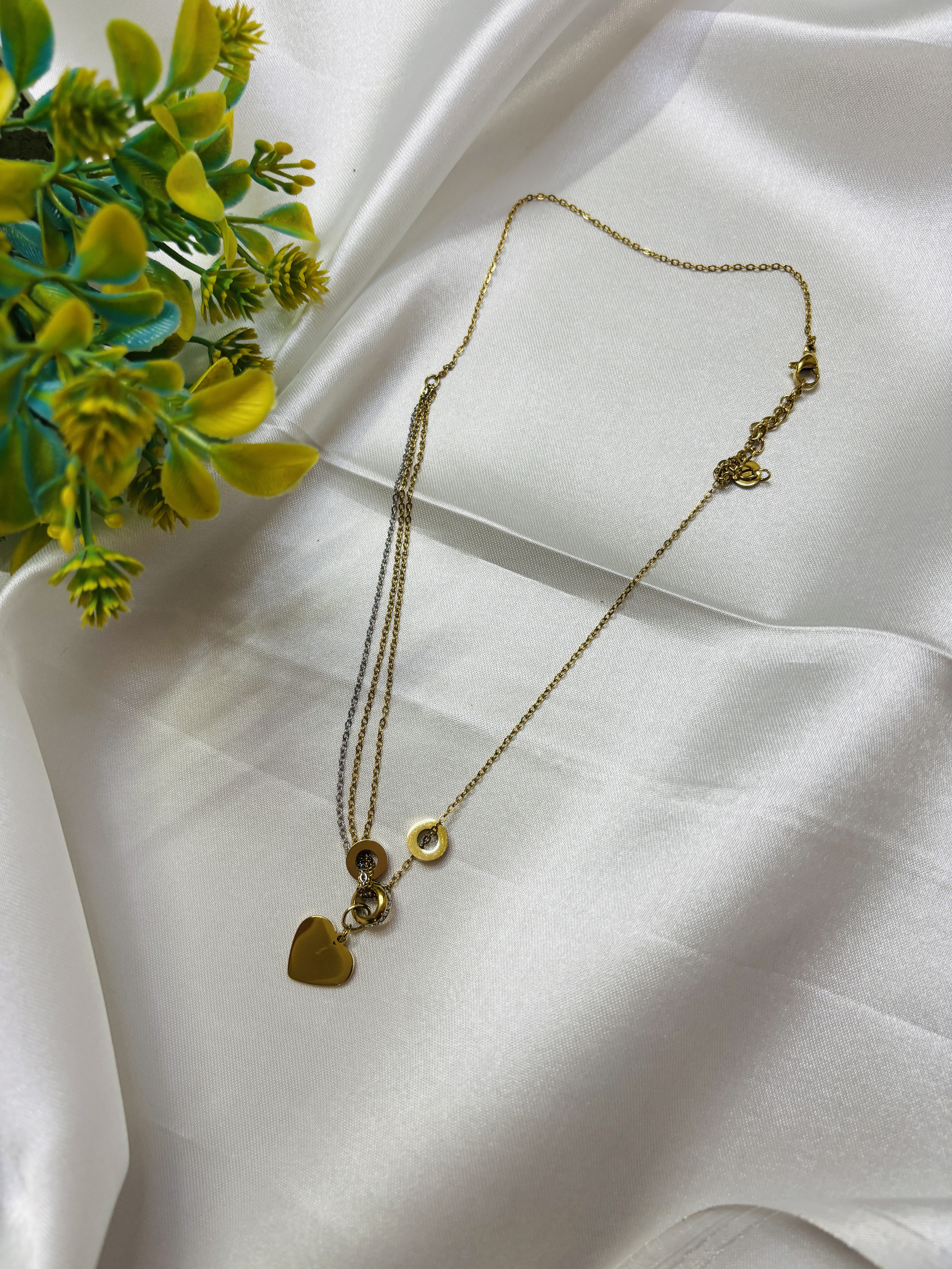 Golden Layered Heart Necklace